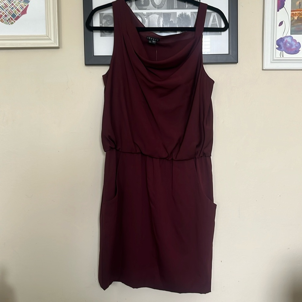 Theory Jaylyn Dress - Size 6 in Merlot